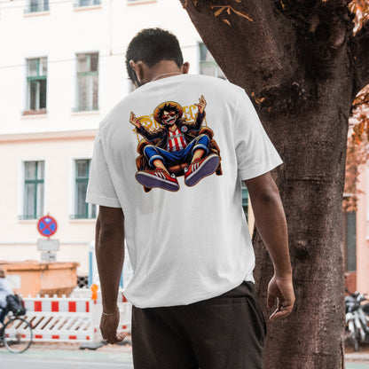 One Piece Anime Printed T-Shirt (Front & Back Design) – White & Black | Men’s Classic Fit | S–XXL